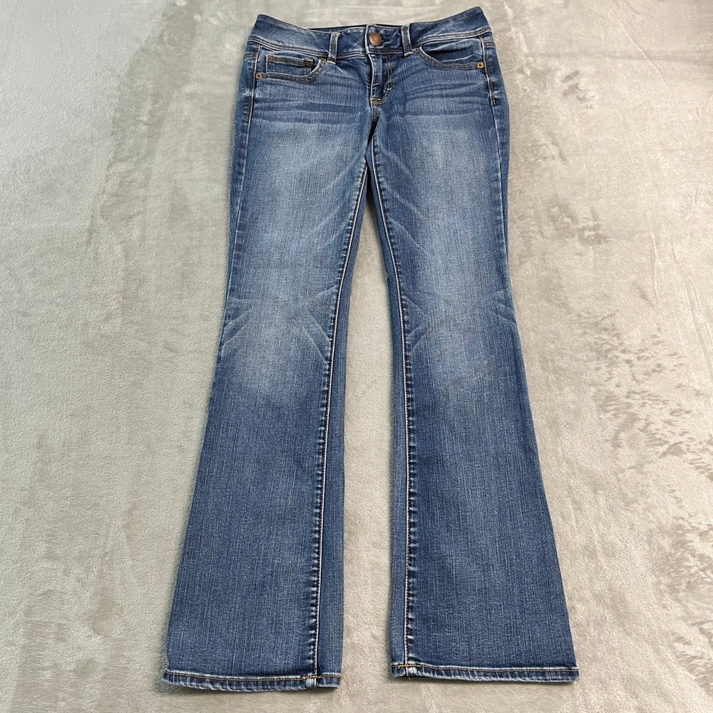 American Eagle Kick Boot Super Stretch Jeans Medium Wash Blue Denim 4 (28x31)